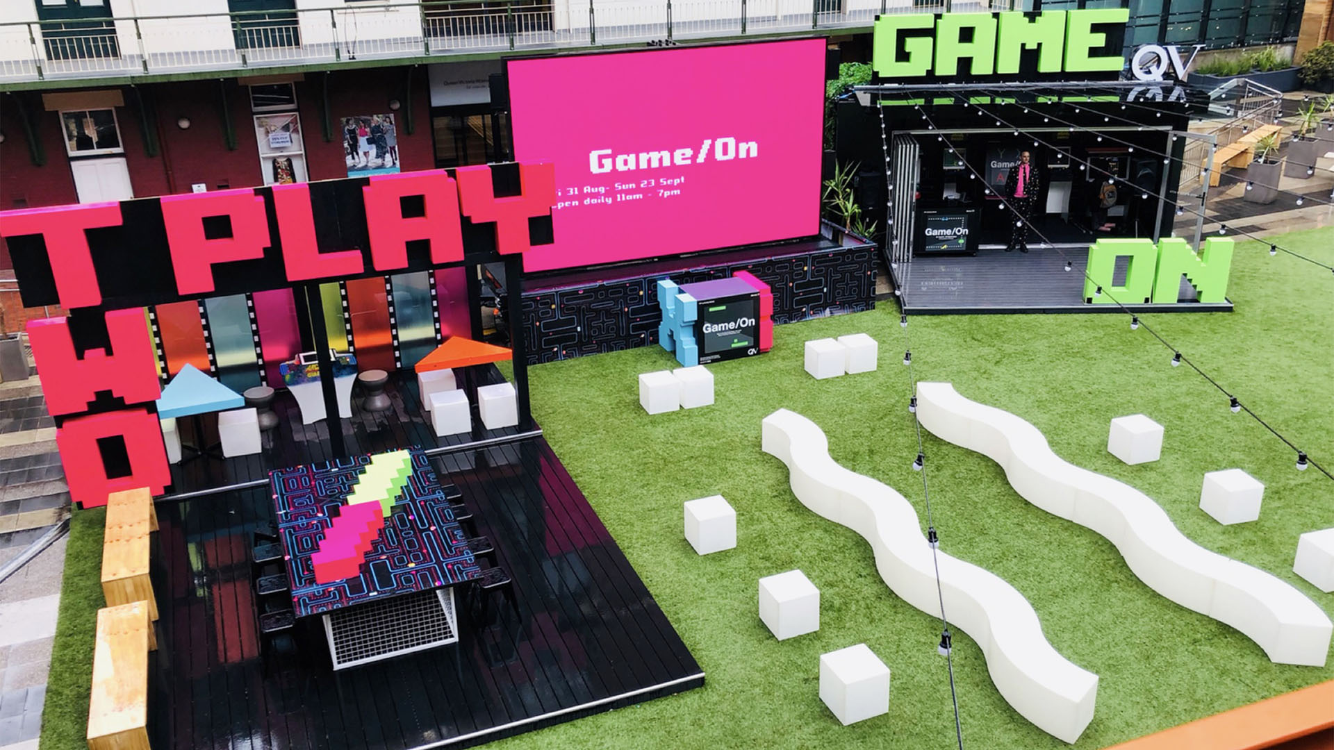 Large format interactive LED screen for QV activation by Running Boards, Melbourne