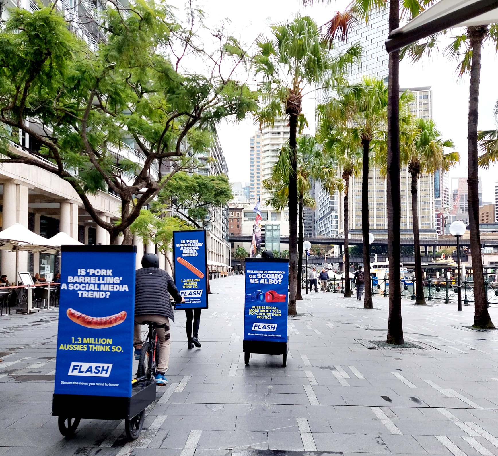 Bike Boards and Walking Boards used during the Federal election for Flash News by Running Boards, Sydney