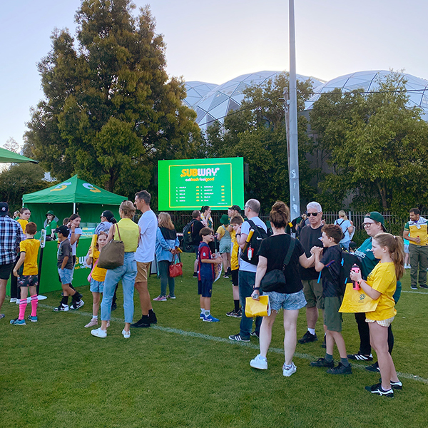 Large format outdoor LED screens for events by Running Boards, Melbourne