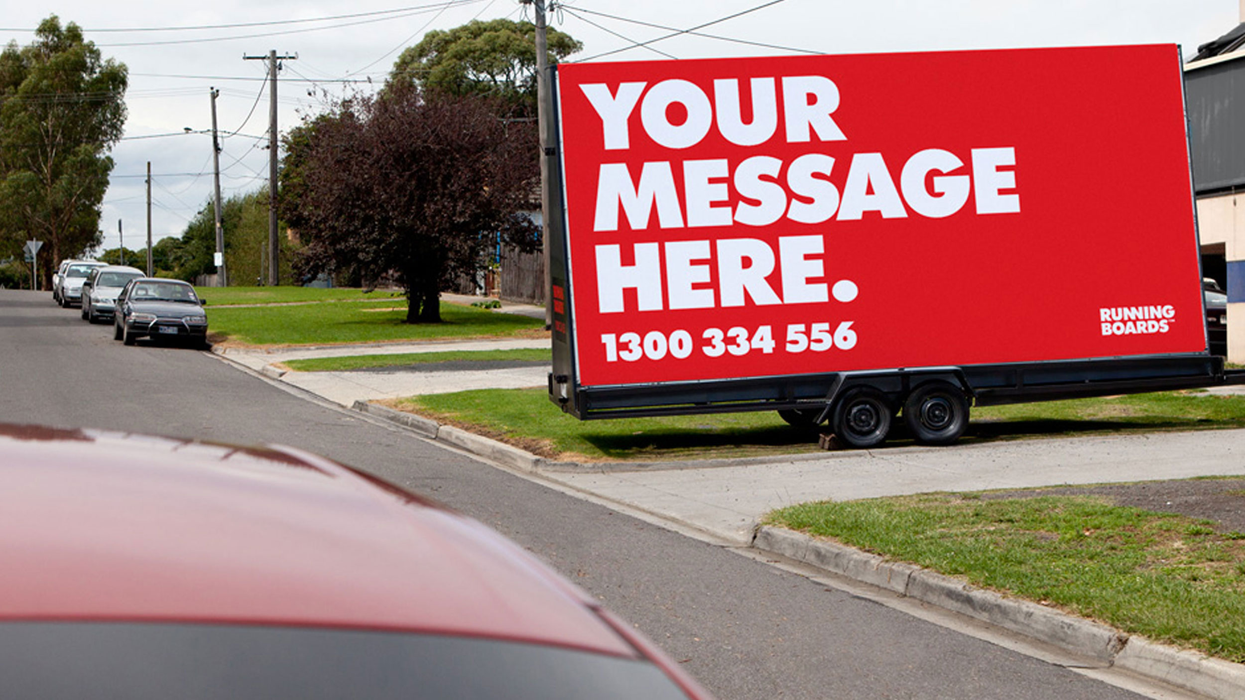 Relocatable Billboards for advertising by Running Boards, Melbourne
