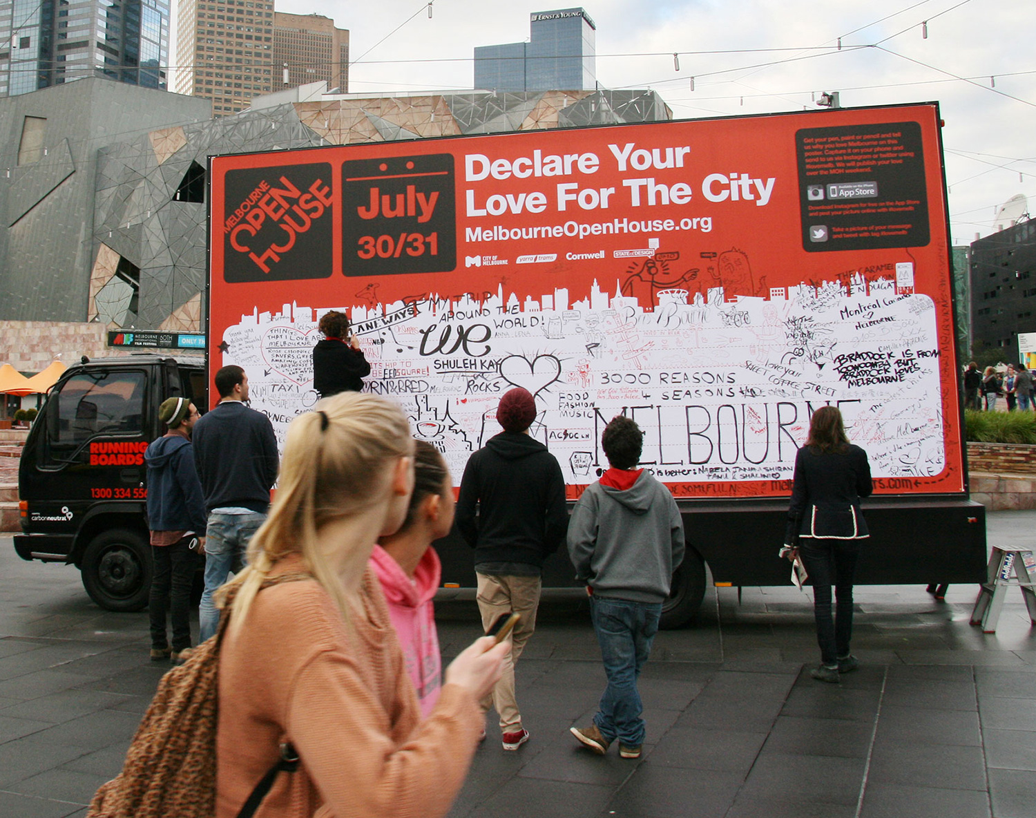 Mobile Billboard Blank Canvas Melbourne promotion by Running Boards, Melbourne